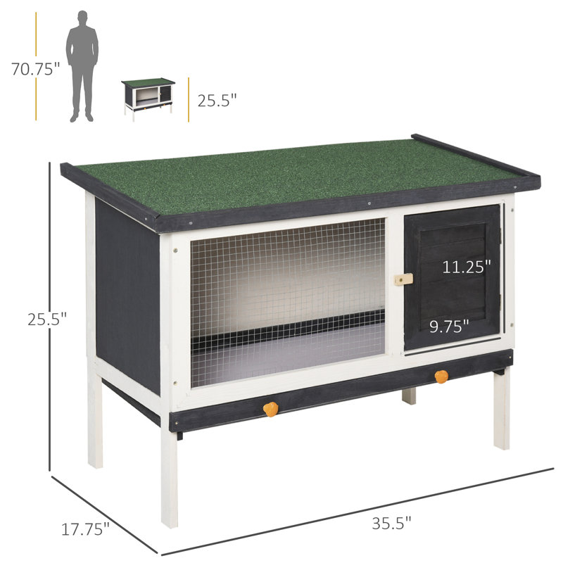 Cage à lapin, niche pour animal de compagnie spacieuse, clapier en bois