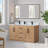 Anais 60" Double Bathroom Vanity with Grain White Engineered Stone Countertop with Mirror