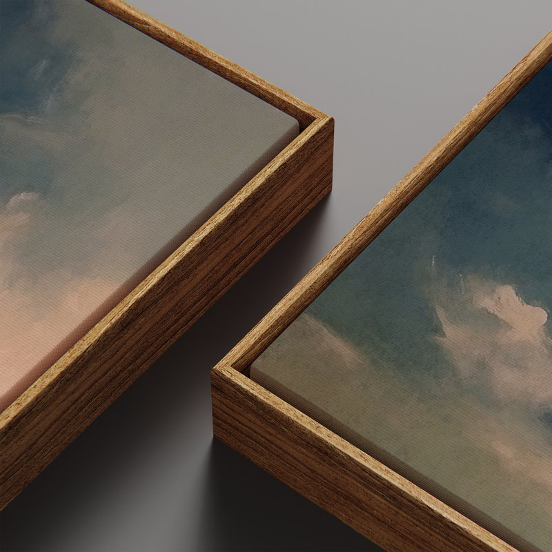 «Vintage Landscape Wall Art», ensemble de 2 toiles encadrées 20 x 60 pouces, Naturel