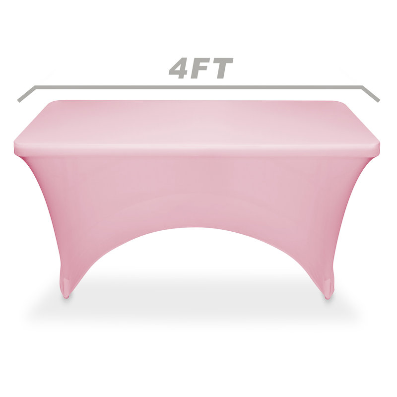  Solid Color Polyester Wedding Tablecloth, Pink, 48" x 24"