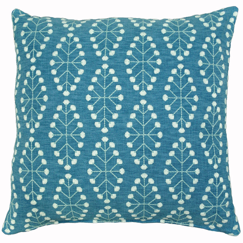 Calluna Embroidered Square Throw Pillow