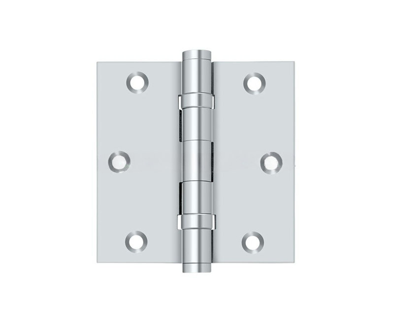 Charnière carrée à roulement à billes 3-1 / 2 "x 3-1 / 2" Deltana DSB35B26, Chrome poli