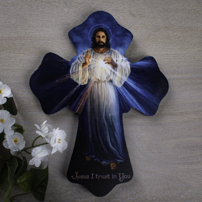Croix en bois Divine Mercy