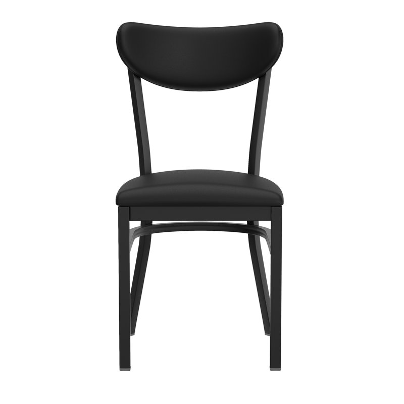 Chaise de salle à manger en métal avec siège en vinyle et dossier Boomerang Souci
