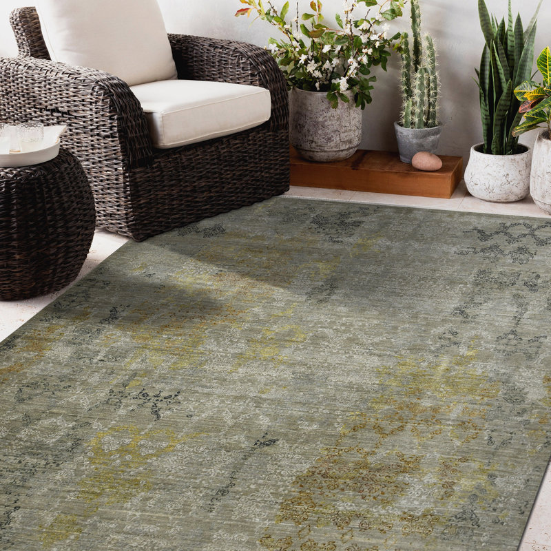 Tapis brun clair noué à la main Burtonsville, Rectangle 2 pi x 3 pi