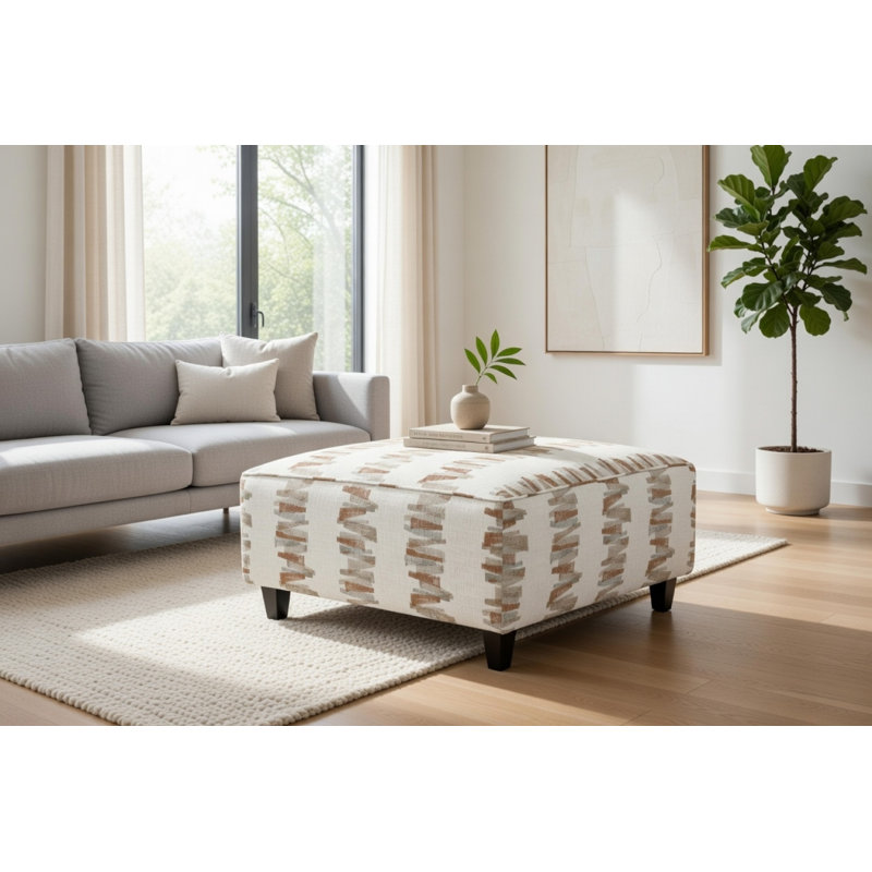 Reigate Floral Cocktail Ottoman, Modish Desert Polyester Blend