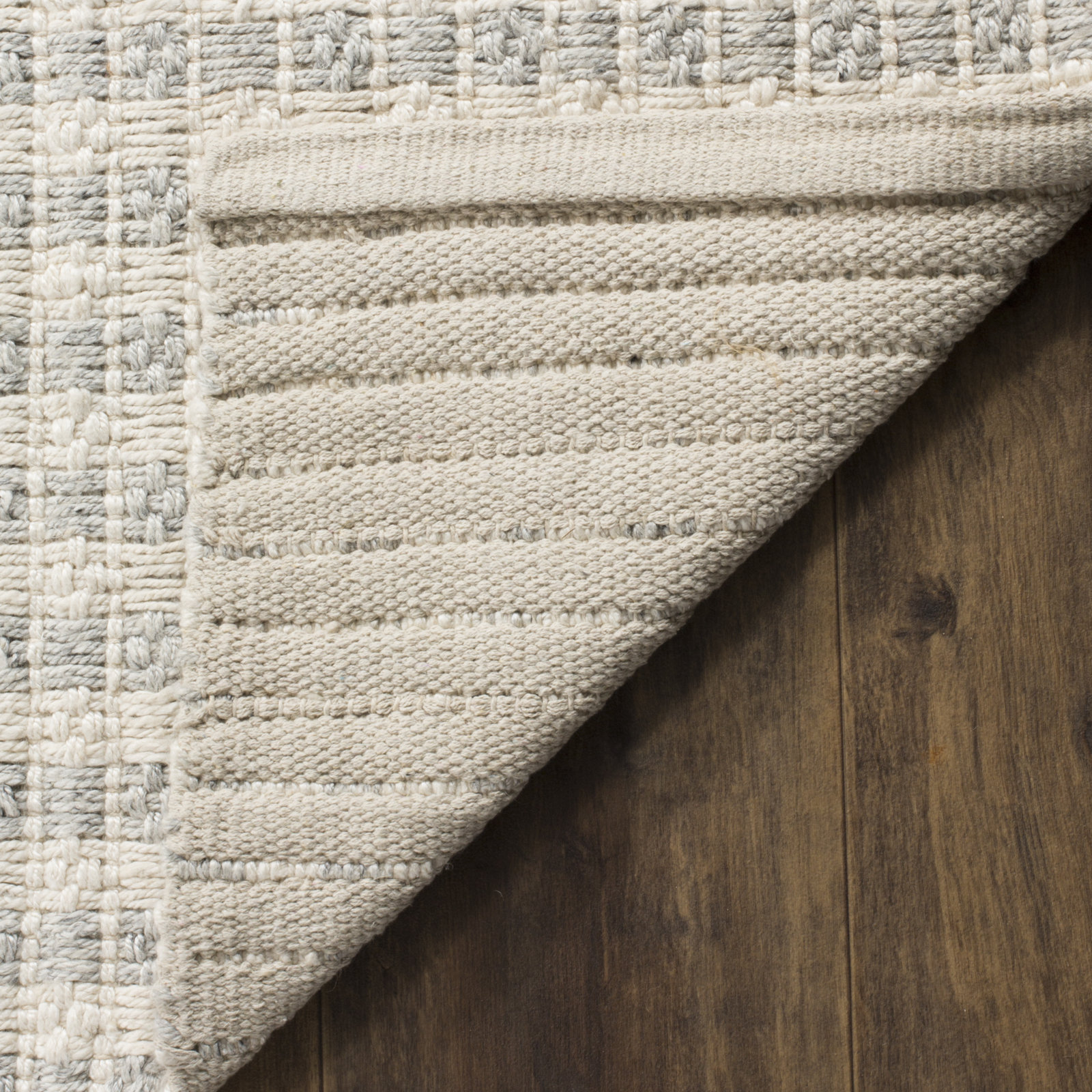 Russo Hand-Woven Striped Silk Rug, Square 6'