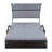 51.18” Wicker Patio Daybed Double Chaise Lounge with Canopy & Side Table-1854199548