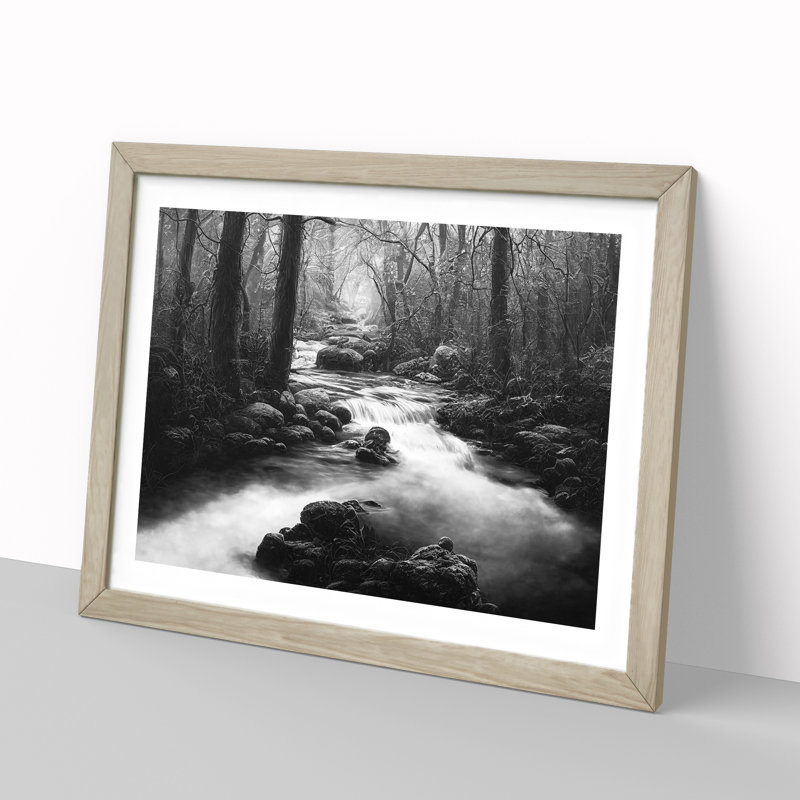 Forest Stream - Framed Print, 46cm H x 64cm W, Oak Framed