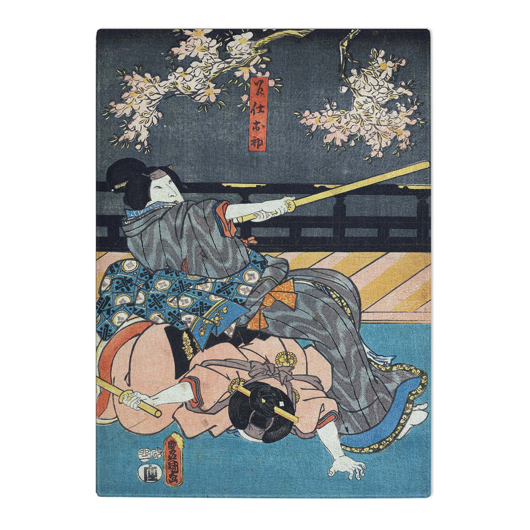 Tempered Glass in Training by Utagawa Toyokuni Chopping Board