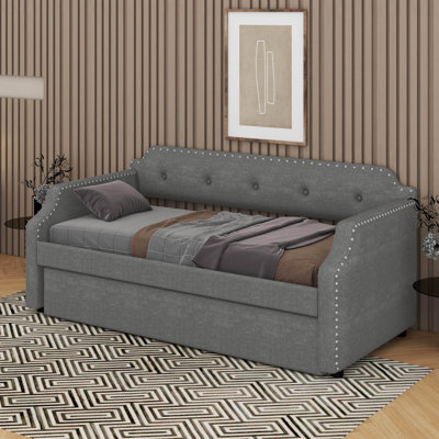 Twin Size Upholstered Daybed With Trundle