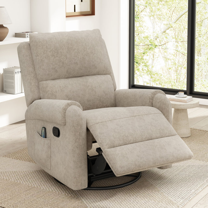 Fauteuil inclinable multifonctionnel en avoine, revêtement en chenille pour les espaces de vie modernes