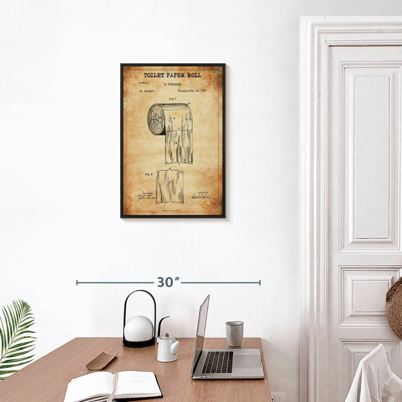 Rouleau de papier hygiénique breveté, Cadre flottant noir, 17 po x 25 po