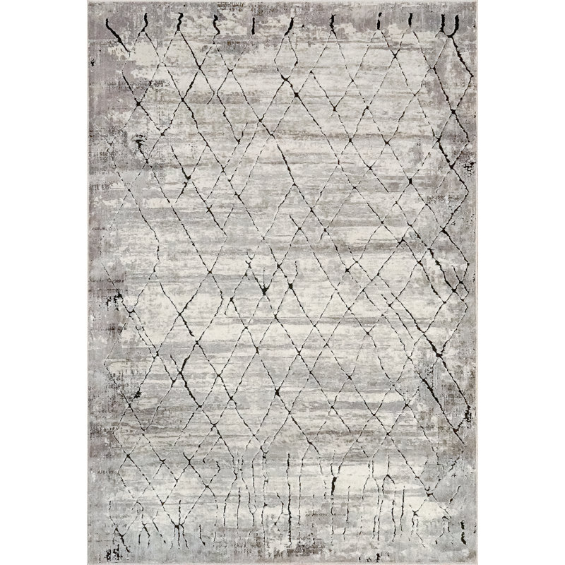 Marcia Viscose Geometric Indoor Rug, Rectangle 9'2" x 12'10"