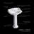 Whitehaus Collection 23" Traditional Pedestal With An Integrated Small Oval Bowl, Backsplash, Dual Soap Ledges, And Decorative Trim-48323397