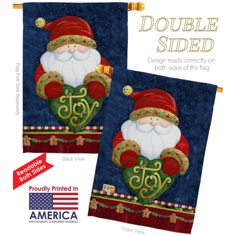 Double Sided 40'' H x 28'' W Polyester Christmas House Flag