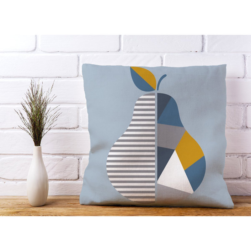 Lize Pear Geometric Square Throw Cushion