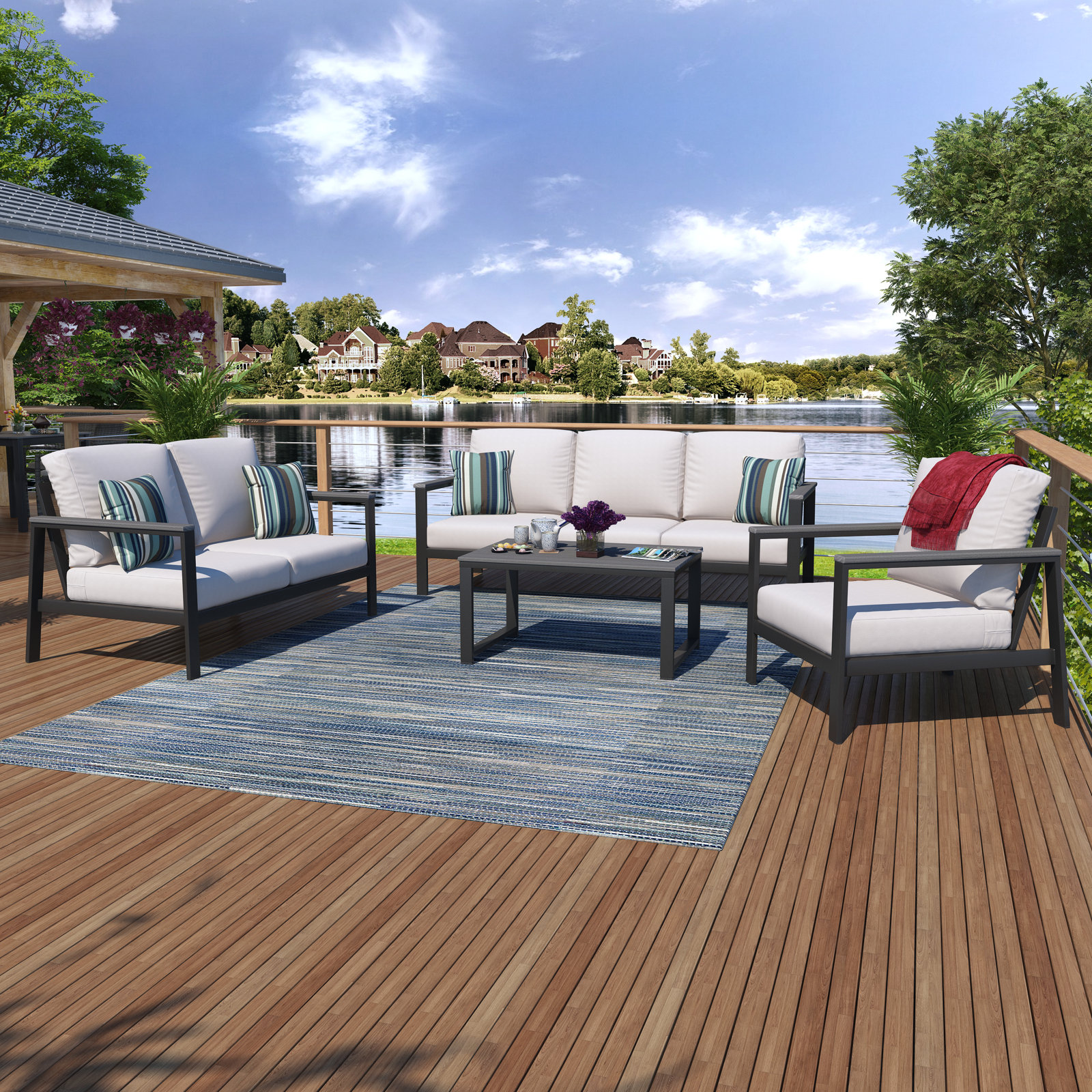 Townsend 6-Person Sunbrella® Patio Seating Group, Sunbrella Canvas Natural