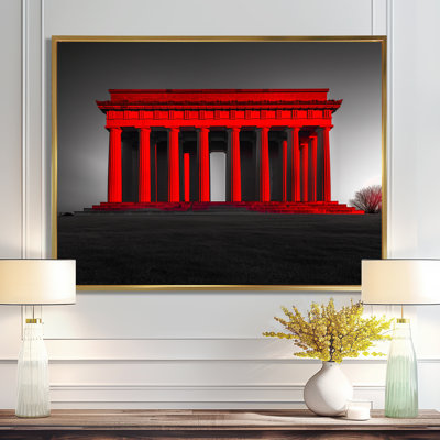 Red Grey Lincoln Memorial Monument - Monuments Wall Art