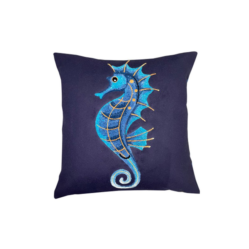 Kinard Abstract Blue Sqaure Throw Cushion