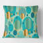 Coussin Gold and Blue Dynamics III - Mid-Century Modern-269723497