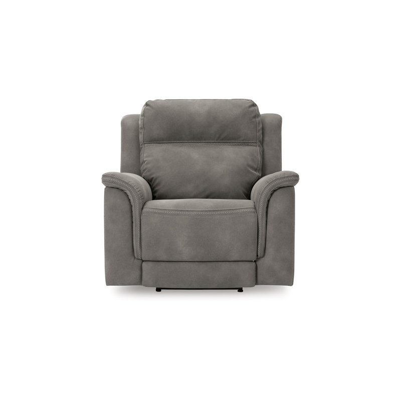 Corbin Power Recliner Chair, Adjustable, USB Port, Faux Leather, Slate Gray, Slate Gray