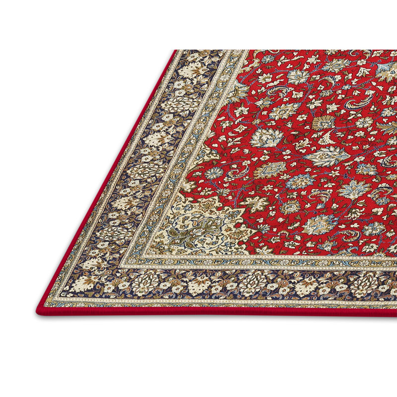 Tapis rouge/gris traditionnel Christelle, Rectangle 2 pi x 3 pi