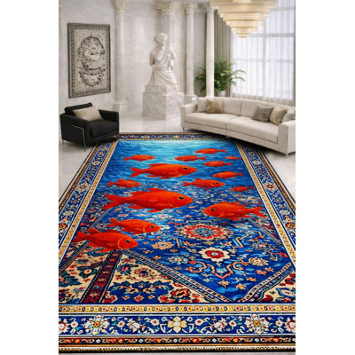 Tapis tissé crème à imprimé tigre Mosso