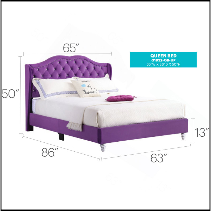 Lit tapissier élégant mauve transitionnel