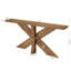 Console de style maison de campagne de 70,9 po de long, canapé brun chêne derrière le canapé avec base géométrique en bois, table d'appoint de vestibule pour le salon
