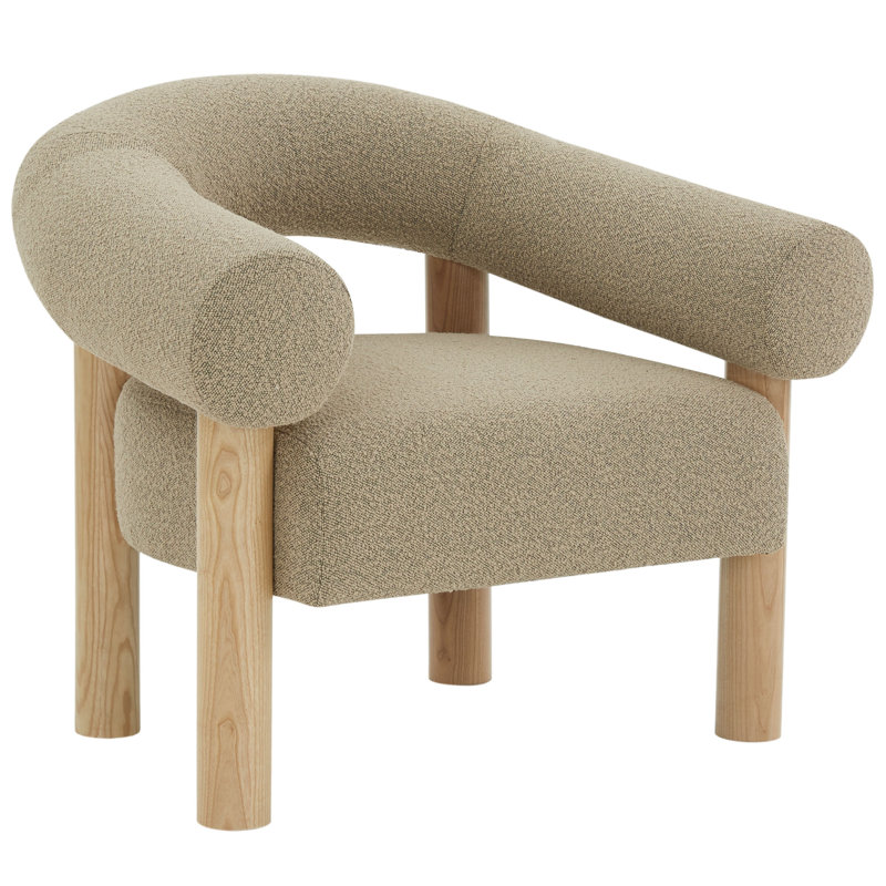 Jayime Upholstered Armchair, Brown Acrylic
