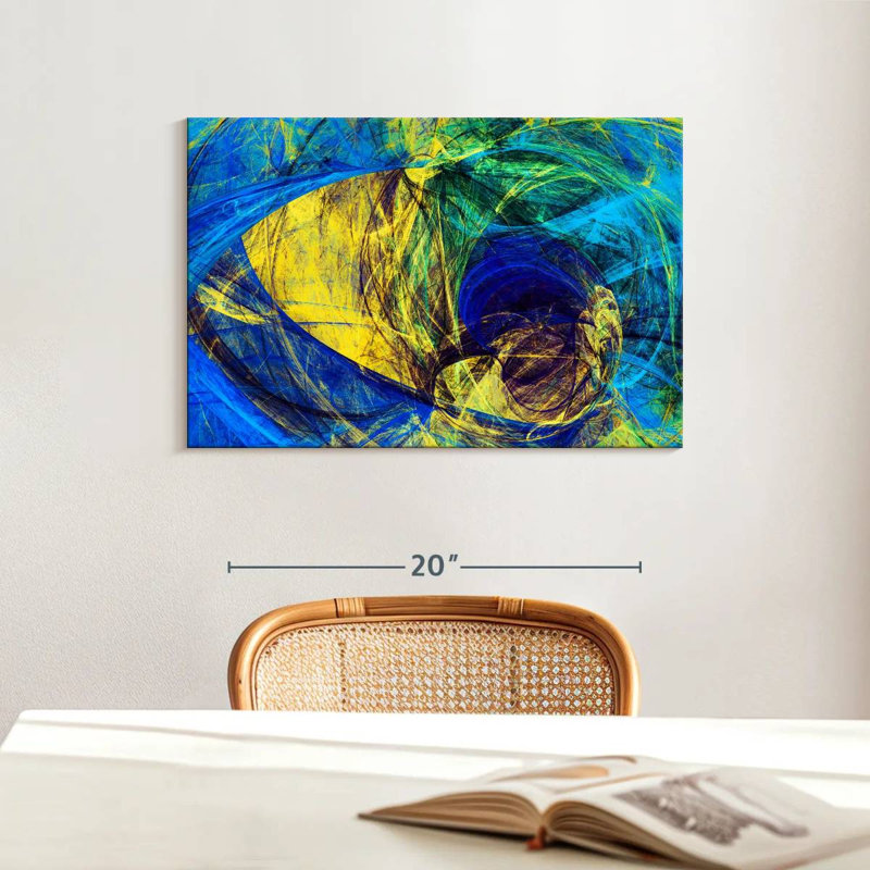 Avery Blue Abstract Tunnels, 16" H x 24" W