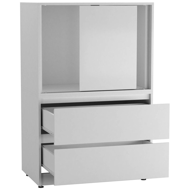 Medium Density Fiberboard (MDF) Rectangle Accent Cabinet, White