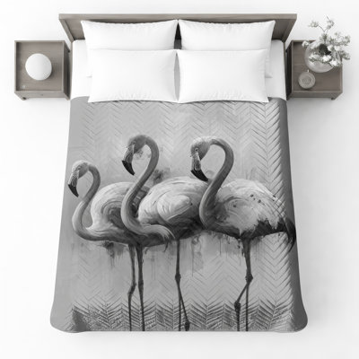 Couvre-lit matelassé monochrome Flamingo Trio toutes tailles