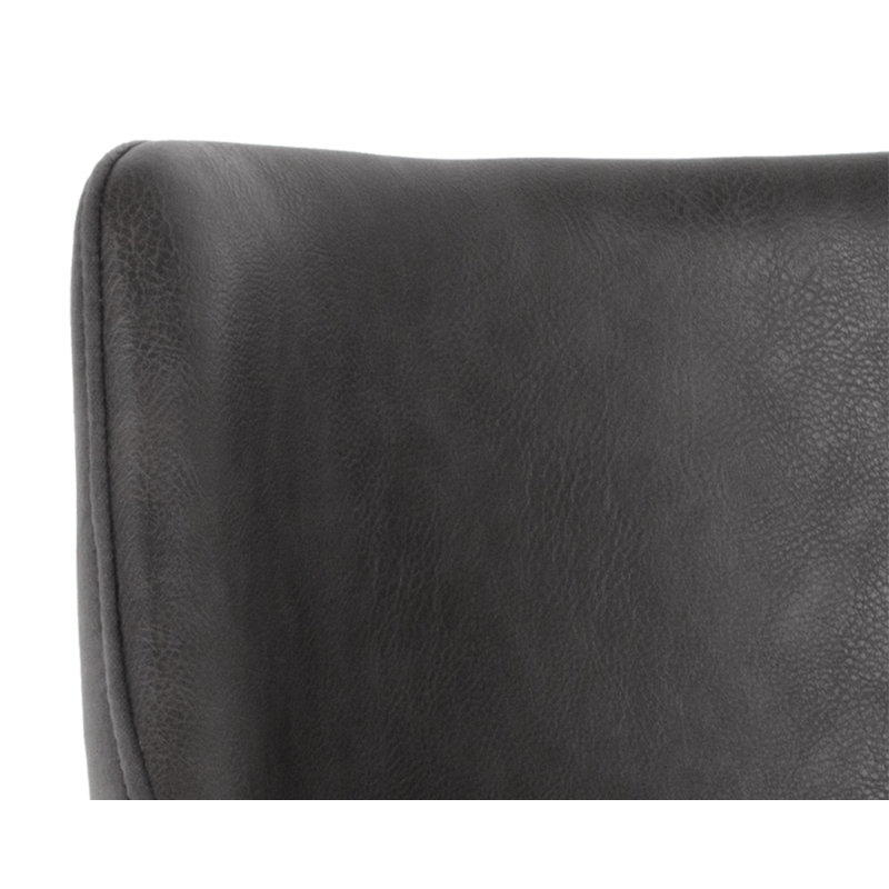 Stoltenberg Leather Seat Waiting Room Chair with Metal Frame - Grey