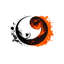 Adhésif mural Yin Yang, art mural eau feu, abstrait zen, décoration de chambre à coucher moderne, murale symbole asiatique, autocollant mural, 158 g-710878502