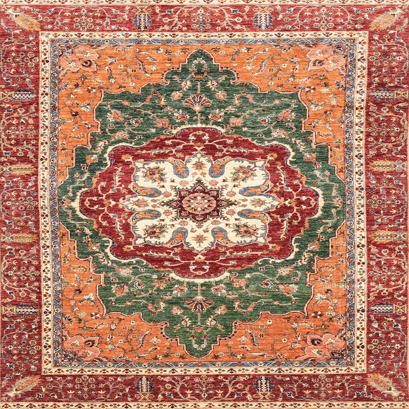 Tapis abstrait moderne 3261, Carré 4 pi