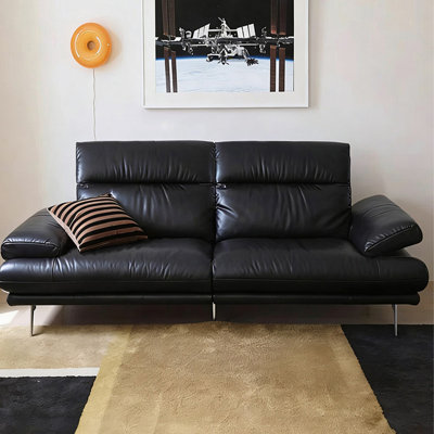 Causeuse-coussin standard en similicuir noir