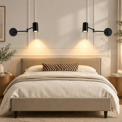1‑Light Black Swing Arm Sconce