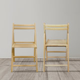 Donnis Wood Stackable Folding Chair Folding Chair Set