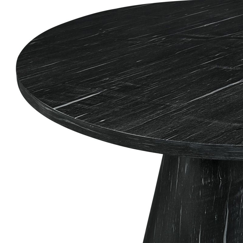 Odette 48" Round Black Marble Dining Table
