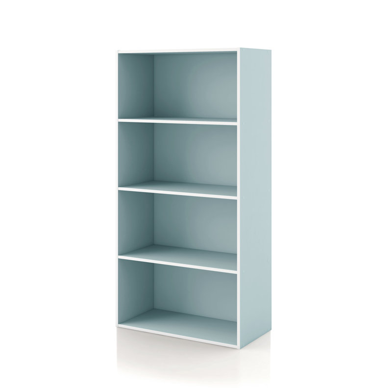 Bibliothèque de rangement Breayla, 4 tablettes, Bleu clair