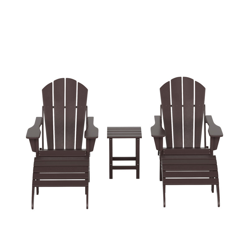 Laguna 5-Piece Seating Group with Table and Ottoman, Dark Brown