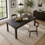 Table de salle à manger rectangulaire TREXM avec dessus de style parquet, coins arrondis, pieds incurvés et pieds ajustables (Espresso)-1503382412