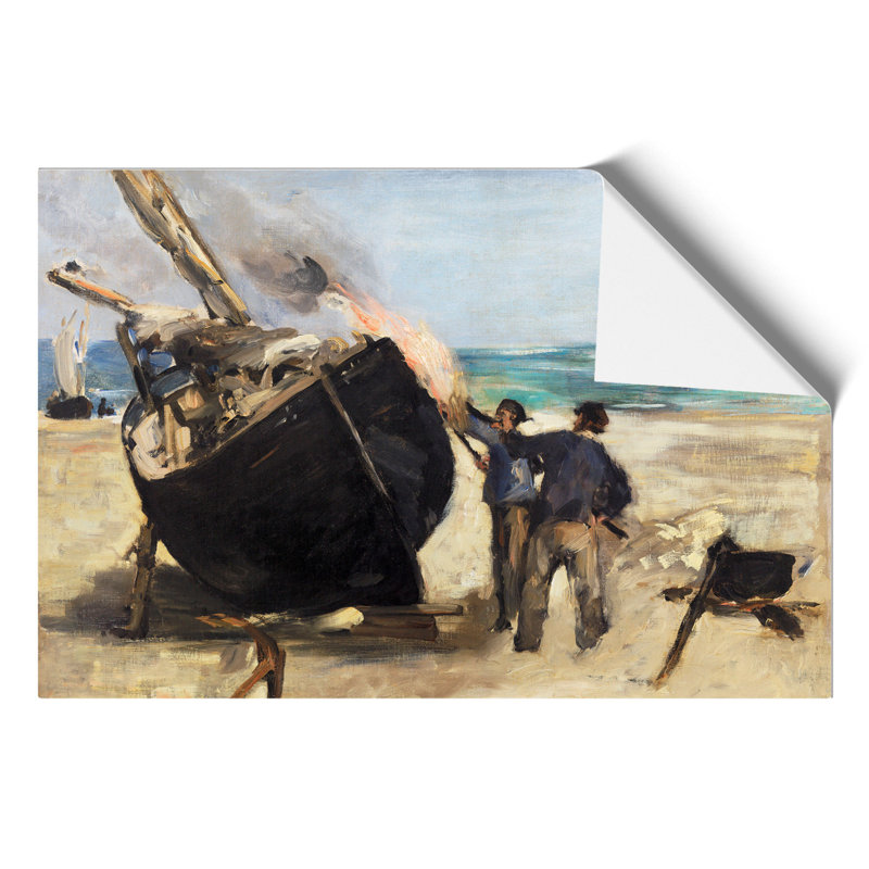 Tarring The Boat by Edouard Manet - No Frame Painting, 30cm H x 42cm W x 0.1cm D