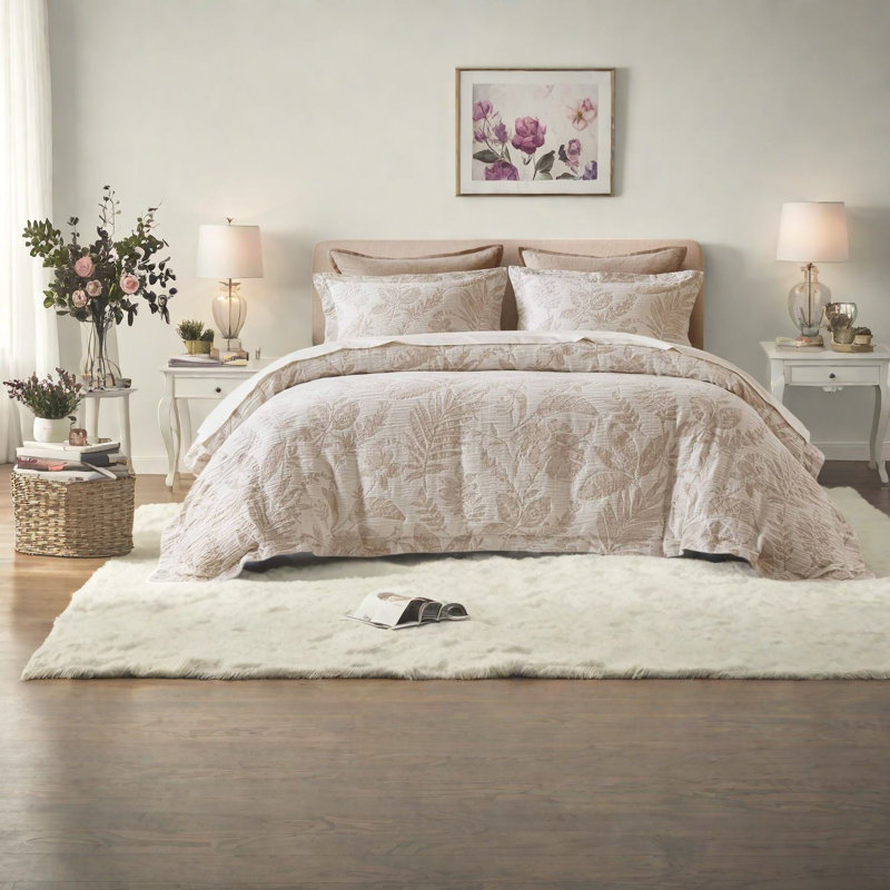 Cotton Blend Floral Duvet Cover Set