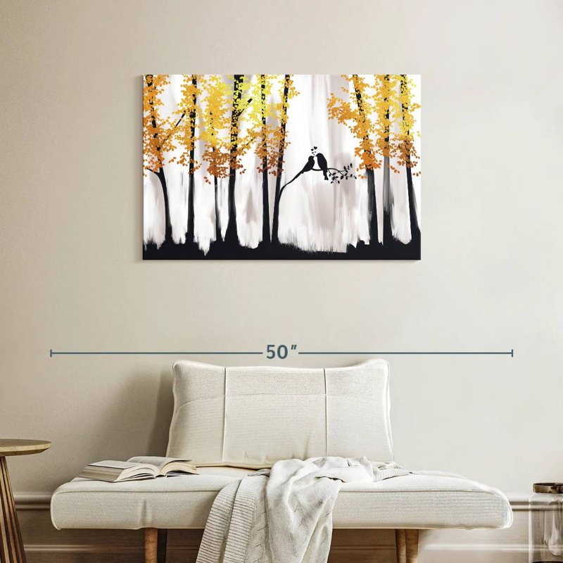 Alvord Golden Forest Birds, H 24 po x l 36 po