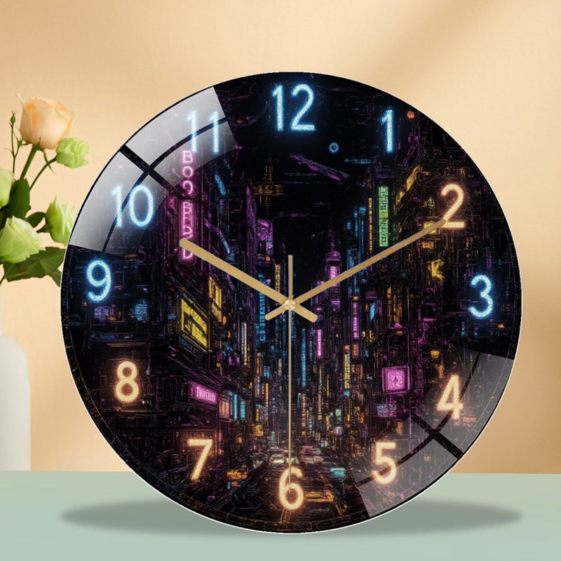 Horloge murale Cyberpunk City