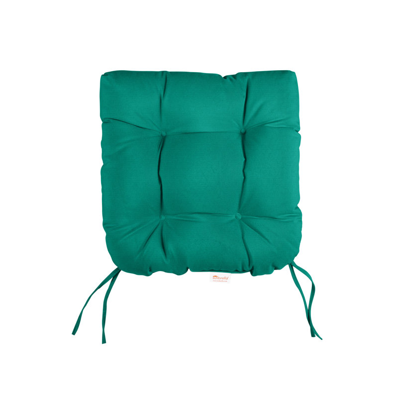 Tufted Outdoor Sunbrella Seat Cushion, 19" W, Teal Sunbrella®