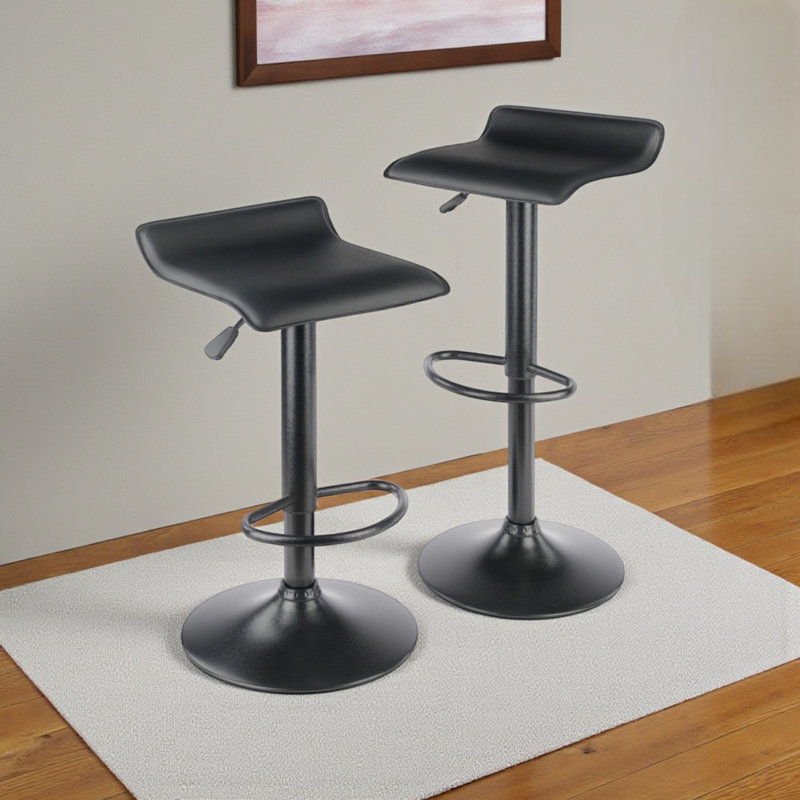 Ensemble de salle à manger 3 pièces avec chaises réglables au fini noir H 34,6 po x l 23,6 po x P 23,6 po Moorehead